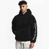 Herrtröjor tröjor Nya höst- och vinterbrevtryck varm ull huva tröja avslappnad pullover känguru pocket hoodie fleece yq231027