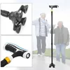 Trekking Poles Folding T-handle Hiking Anti-Slip Cane Elderly Walking Stick W/ Light