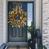 Decorative Flowers Christmas Wreaths For Front Door Outdoor Artificial Flower Wreath Harvest Festival Wall Window Farmhouse Holiday Home