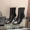 Kira bezerro couro tornozelo botas botas de cristal prata-tom embelezado salto alto estilete sapatos dedo do pé redondo designers mulheres sapatos de moda sapato de fábrica com caixa