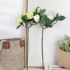 Decoratieve bloemen 47 cm kunstmatige Gardenia nep roze groene bloem voor feestdecoratie thuis tafel tuin verjaardag decor bruiloft