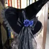 Chapeaux de fête Chapeaux pointus de sorcière en dentelle faits à la main, chapeau de magicien avec nœud papillon, accessoires de Costume gothique Lolita Cosplay pour adultes, chapeau de fête d'halloween 231026