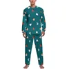 Mäns sömnkläder Strawberry Colorful Pyjamas Winter 2 Piece Fruit Lovely Pyjama sätter män långärmad avslappnad anpassad nattkläder