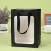 Gift Wrap 100Pcs/Lot Multi Color Handle Candy Boxes With Square Shape Pvc Film Window Paper Gifts/Wedding Package Bag Box