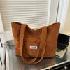 Marsupi Borsa a tracolla Foufurieux Borsa tote di grande capacità Borsa per computer in velluto a coste per studenti universitari