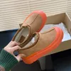 Tasman Weather Hybrydowe kapcie Ultra mini buty wszystkie płeć mężczyźni kobiety Tazz Waterproof deszcz klasyczny kasztanowy Orange Sheepsina zima krótkie buty buty 35-44