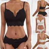 Bras Define Mulheres Lace Sexy Fina Respirável Lingerie Ternos Moda Cor Sólida Push Up Bra Conforto Cintura Alta Calcinha Cueca Duas Peças Set T231027