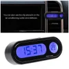 Mini elektronische autoklok tijdhorloge autoklokken lichtgevende thermometer LCD-achtergrondverlichting digitaal display auto-stylingaccessoires