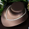 Halskette Ohrringe Set HIBRIDE Top Nigerian Dubai CZ Stein Blatt Blume 4 stücke Luxus Hochzeit Braut Für Frauen Zubehör N-1371