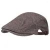 Basker basker cap classic Soild Color Sboy Hatts for Men mode Gatsby Caps Vintage British Lvy Manlig justerbar platt hatt