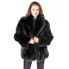 여성의 모피 가짜 고급 겨울 자켓을위한 여성 2023 라펠 코트 암컷 줄무늬 봉제 재킷 겉옷에 푹신한 겉옷 플러스 크기 231026