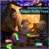 Novelty Games Led Light Up 3D Printed Toy Knife Glow In The Dark Luminous Plastic Turnip Toys Sensory Carrot Decompression Push Card R Dhvlu