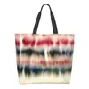 Shopping Bags Seamless Tie Dye Stripe Pattern Tote For Women Reusable Grocery Large