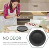 Dinnerware Sets 4 Pcs Black Melamine Plate Round Dish Flat Bottom Plastic Plates Sashimi Kitchen Serving Tray