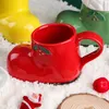 Mugs Creative Christmas Gifts Ceramic Stockings Snow Boots Boot Shape Cartoon Cup Socks With Lid Cups And