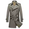 Mężczyzn Trench Coats Solid Classic Płaszcz Plus -size wiatrówki Wysokiej jakości Business Casual Wind Men Ubranie M 8xl BF7987 231027