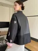 Женская кожаная лоскутная вышивка, натуральная куртка для женщин, осень 2023, винтажная однобортная дубленка с воротником-стойкой