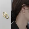 Hoop Earrings 2024 925 Sterling Silver Woman Earring Simple Glossy Plain Ellipse For Women Female Girls Lady