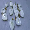 10PCS Vintage 14k GOLD loop Cz Pave Mother of Pearl shell Hearts pendant-earrings 16mm268J