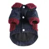 Abbigliamento per animali domestici Abbigliamento invernale per cani Abbigliamento per cani Inverno Caldo Inverno Costume per cani Felpe con cappuccio per cani Giacca di jeans Vestito di jeans Costume per animali Com Rosso