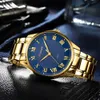 Zegarek na rękę Calren Casual Watch for Men with Men with Stagle Steel Band Simple Quartz Rome Number Business Man 231027