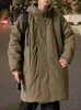 Męskie Parkas Parkas Zimowe odzież długie płaszcze z kapturem wyściełana kurtka Koreańska swobodna płaszcz Duży rozmiar męskiego wiatrówki zarażona 231026