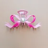 Clip per capelli con fiocco rosa graduale, cucchiaio posteriore, clip per capelli con squalo, accessori per capelli con chiusura in metallo per temperamento avanzato