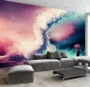 Wallpapers CJSIR HD Naked Sea Waves Couple Living Room Walls Custom Large Mural Green Silk Cloth Wallpaper Papel De Parede Para Quarto