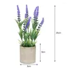 Flores decorativas planta artificial vaso romântico provence lavanda para decoração de casa casamento natal falso