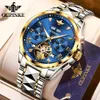 Wristwatches OUPINKE Luxury Men Automatic Mechanical Wristwatch Tungsten Steel Watch Top Brand Sapphire Glass Watches reloj hombre 231027