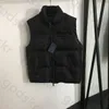 Lettre rayure doudoune gilet femmes concepteur coton chaud gilet classique sans manches veste à glissière