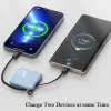 10000mAh Mini Power Bank Built in Cable PowerBank Portable Fast Charger External Battery For iPhone 14 Pro Samsung Xiaomi Huawei
