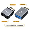 UC-010 2PCS/SET TYPE-E MALE TO TYPE-Cメス +タイプ-EタイプAメスコンバーターUSB 3.1アダプター