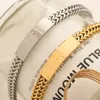 18K Gold Plated Designer Chains Bracelet for Women Correct Brand Logo Silver Plated Fashion Stainless Steel Gifts Luxury Style Couple 17+5cm