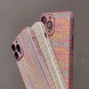 Cell Phone Cases Fashionable colorful woven phone case with lens protective film suitable for iPhone 15 14 13 12 Pro Max 14 Pro Max 13 Pro 11 back cover 231026