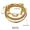 Charmarmband 3PCSSet Fashion Thick Chain Link Bangles For Women Vintage Snake Gold Silver Color Set Punk Smycken 231027