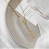 Pendant Necklaces 316L Stainless Steel Simplicity Hollow Oblong Shape Long Style Tassels Sweater Chain Ladies Fashion Jewelry