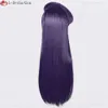 Disfraces de catsuit Anime no puede comunicarse Shouko Cosplay peluca 80 cm púrpura negro pelo resistente al calor Komi San Wa Comyushou Desu pelucas