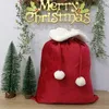 ديكورات عيد الميلاد النمر فيلفيت سانتا كيس كبير مع بومز كبيرة تسامي الفخامة الحلوى حقائب الهدايا