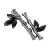 Broszki w stylu chińskim metalowy bambusa z cyrkonem brooch brooch c od kryształowy rhinestone w kształcie odzieży unisex akcesorium