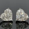 Luxury Jewelry Girl Pear Cut White Topaz CZ Diamond Simple Fine Party Women Wedding Heart Stud Earring Gift