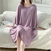 Vêtements de nuit pour femmes, chemise de nuit modale, longueur aux genoux, grande robe fine, vêtements de maison, vêtements de nuit féminins, été