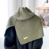 Scarves Women Men Knitted Fake Collar Scarf Winter Warm Windproof Turtleneck Neck Warmer Detachable Woolen Knitting False Shawl 231027