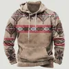 Felpe con cappuccio da uomo Etnico Azteco Felpa con cappuccio da uomo Manica lunga Pullover Camicetta Top Autunno Moda Inverno Abiti oversize Casual 2023