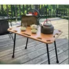 Camp Furniture Outdoor Tragbarer Holzklapptisch Weinregal für Camping Picknick Reisen faltbarer Obstglashalter