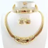 Nuevo diseño de moda collares pulseras pendientes anillos joyería Australia cristal chapado en oro conjuntos de joyas 294R