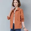 Casacos de Trench Femininos Mulheres de Meia Idade Casaco Jaqueta Dupla Camada Forrada Casual Curto 2023 Primavera Outono Solto Grande Tamanho Windbreaker