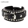 Bracelets de charme CAIYLAAM Punk Style Rivet Cuir pour femmes Rock Bijoux Noir et Blanc Hommes Hip Hop Couple276n