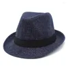 Bérets Fedora chapeaux hommes laine casquette automne hiver chaud chapeau classique Panama hommes Jazz Fedoras casquettes feutre Trilby armé