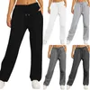 Womens Pants Capris Wide Leg for Fleece Lined Sweatpants Straight Bottom All-math Plain Fitness Joggers Travel Basicl231026